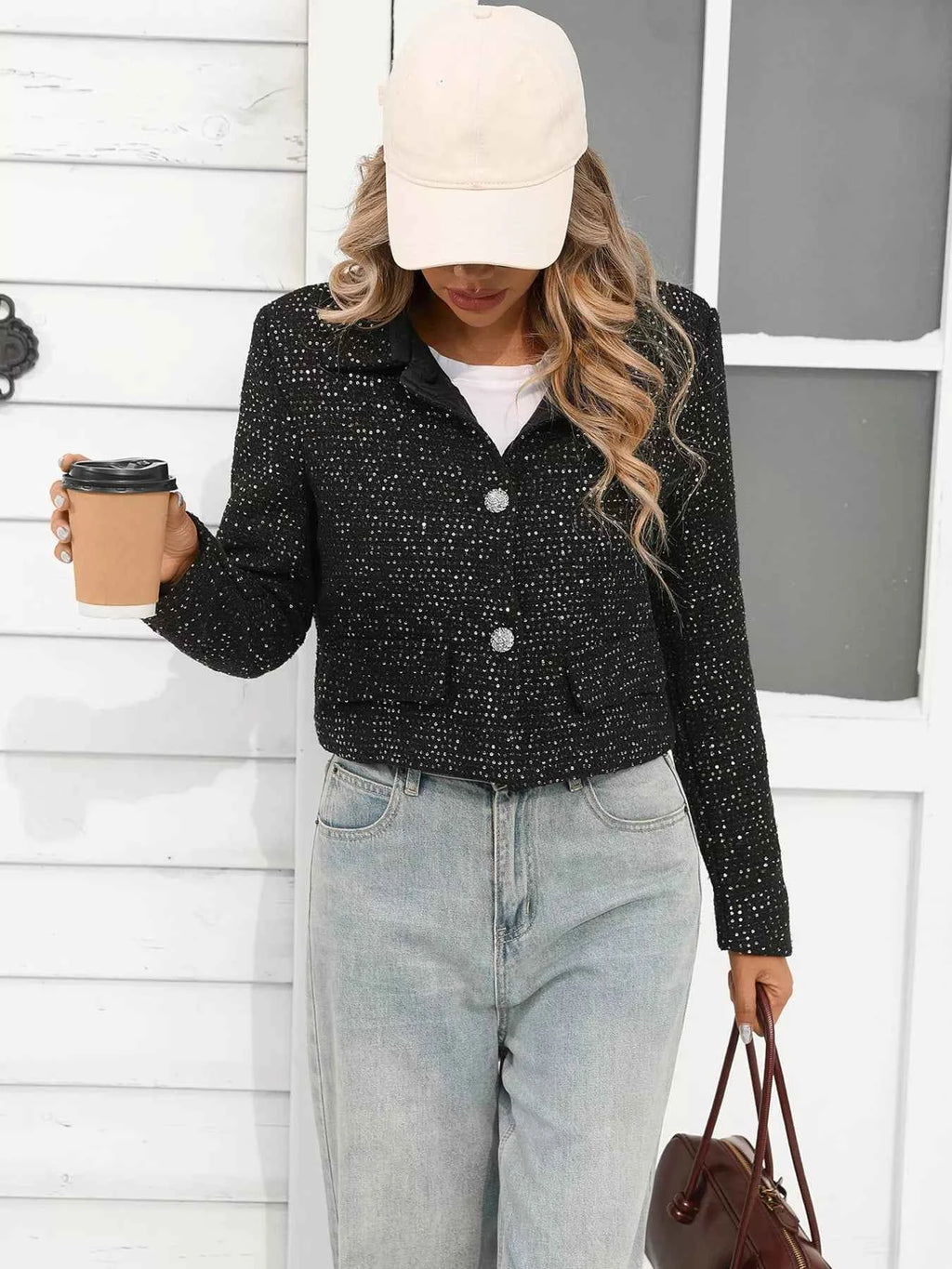 Tweed Button Up Cropped Jacket 6e6e40a6186c43be957064f60d090f4b-Max-Origin