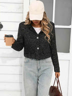 Tweed Button Up Cropped Jacket 6e6e40a6186c43be957064f60d090f4b-Max-Origin