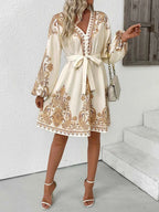 Printed Tie Waist Long Sleeve Dress 6e7ae0b0-b258-45d0-8835-fedc6102b9a9-Max-Origin