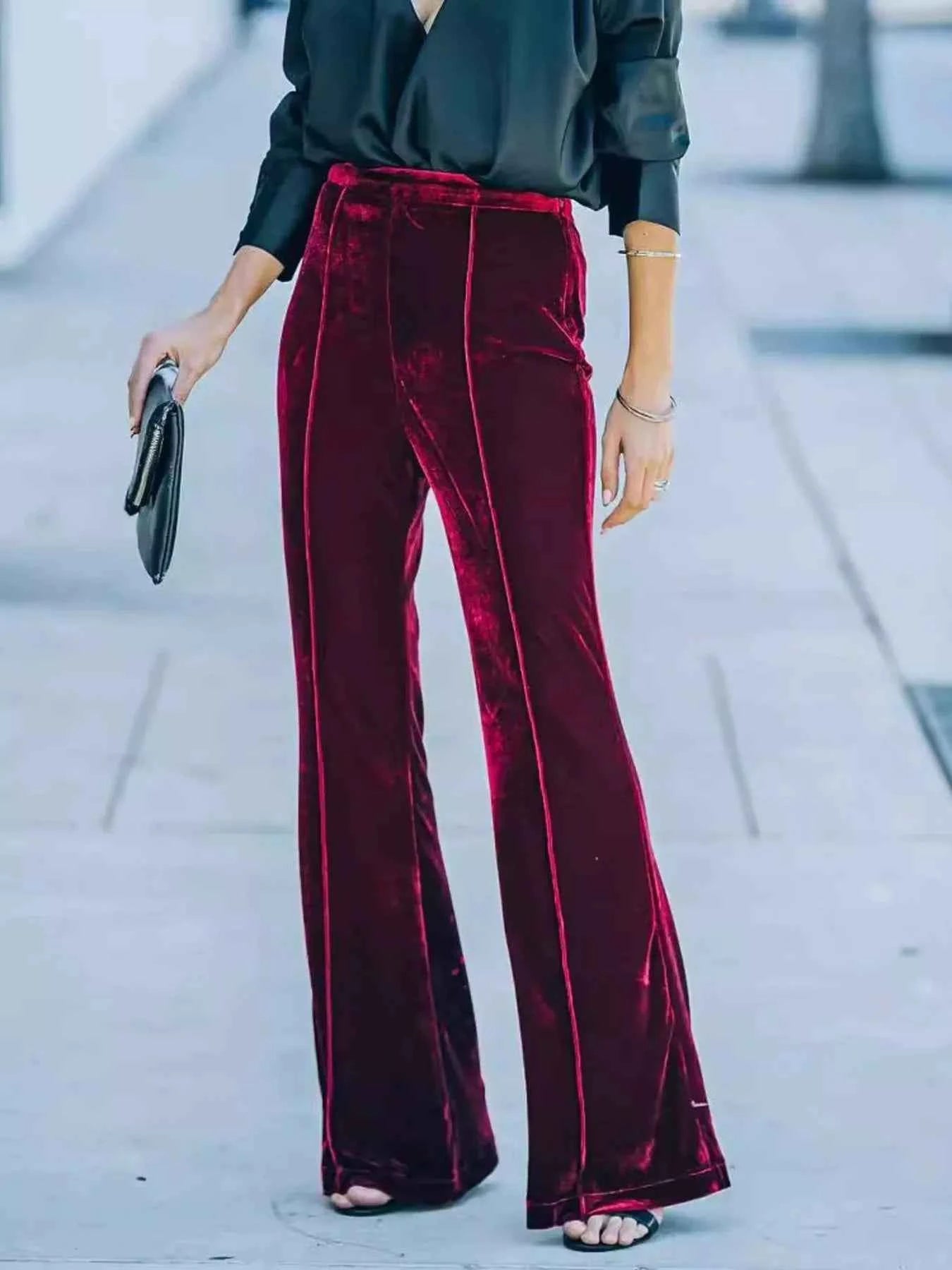 High-Waisted Wide Leg Velvet Pants 6e82fb36-3862-4887-9840-beb9883865ee-Max-Origin