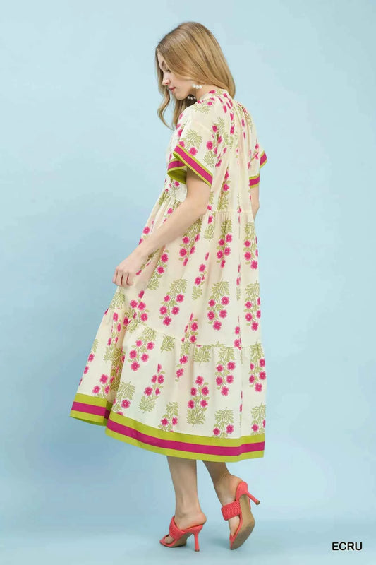 Floral Border Tiered Midi Dress 6ea15bb7-4b33-4468-a242-e4cfb49e4c1c-Max-Origin