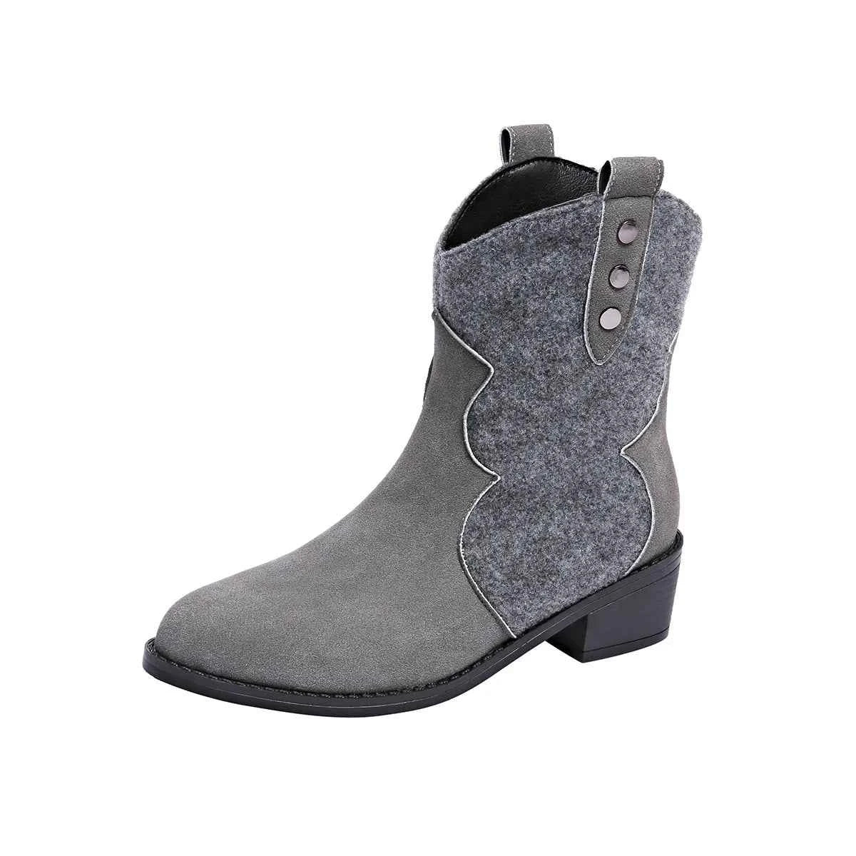 Round Toe Block Heels Boots Light Gray 6ea98c307fae4500a7bd5229666732fa-Max-Origin