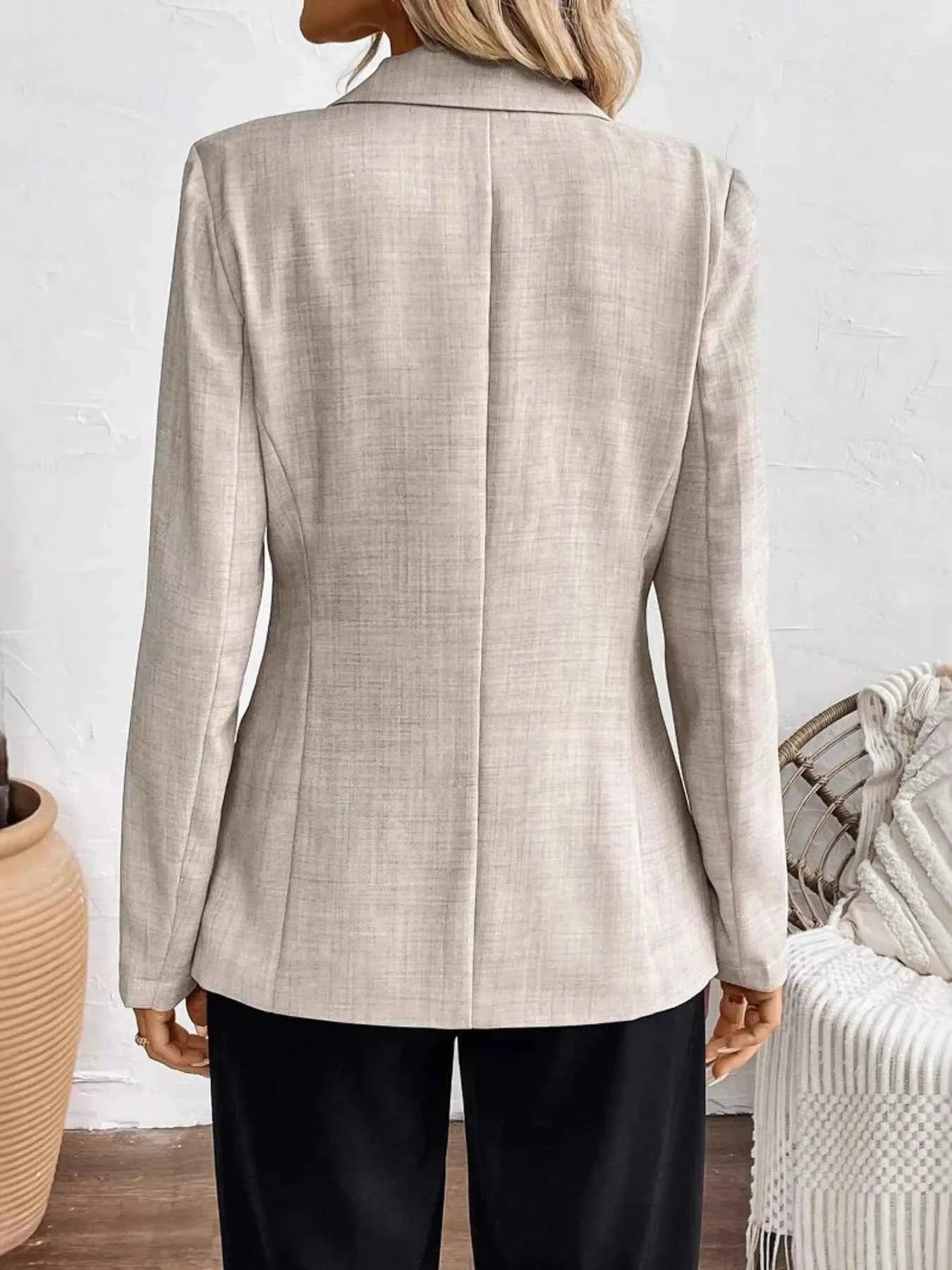 One Button Lapel Collar Blazer 6eaa38d2600b42b0b5ab6abea95c01ab-Max-Origin