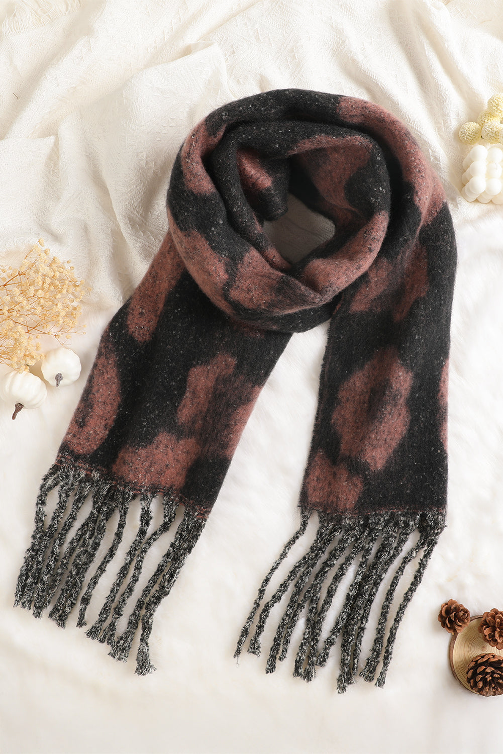 Desert Rose Leopard Print Fringe Scarf 6eaf51b2003a6184
