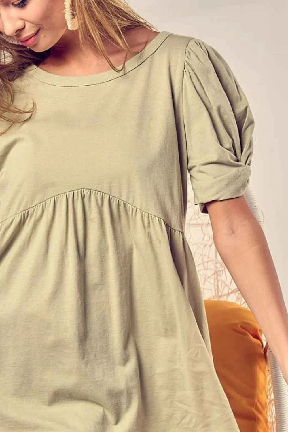 BiBi Cotton Span Knit With Puff Sleeve Baby Doll Top 6ec2e15b-57dc-4243-806e-347a623a1b31-Max