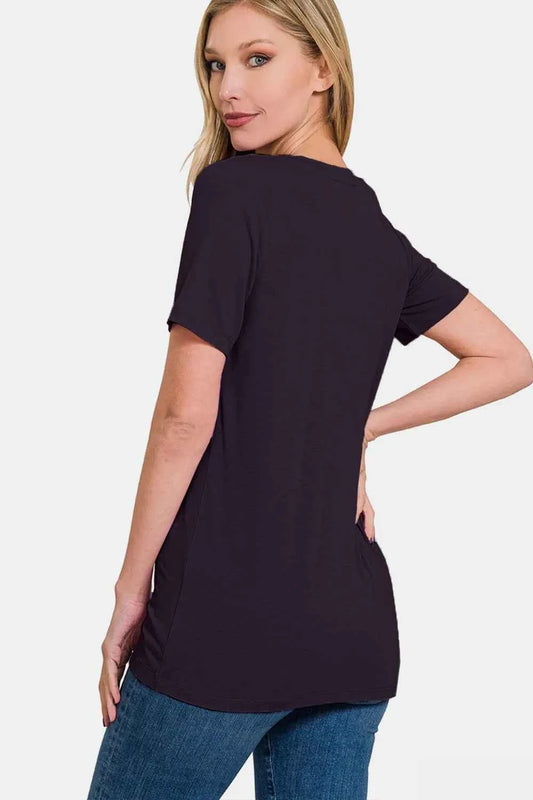 Zenana V-Neck Short Sleeve T-Shirt 6ec916a5-4c0d-481e-9294-ca9131efeeb0-Max