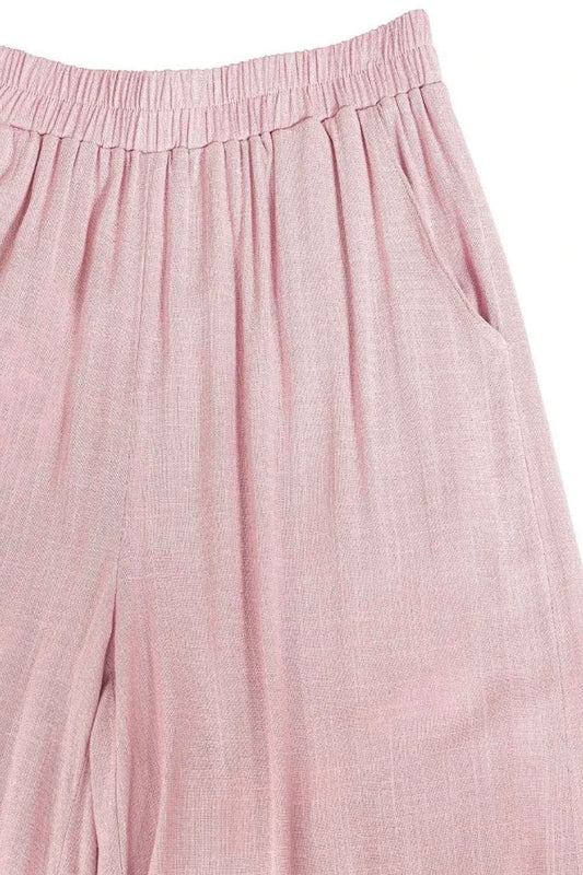 Woven Elastic Band Pants With Pocket 6ed0c0ce-53c6-46e4-971e-710191ce5730-Max-Origin