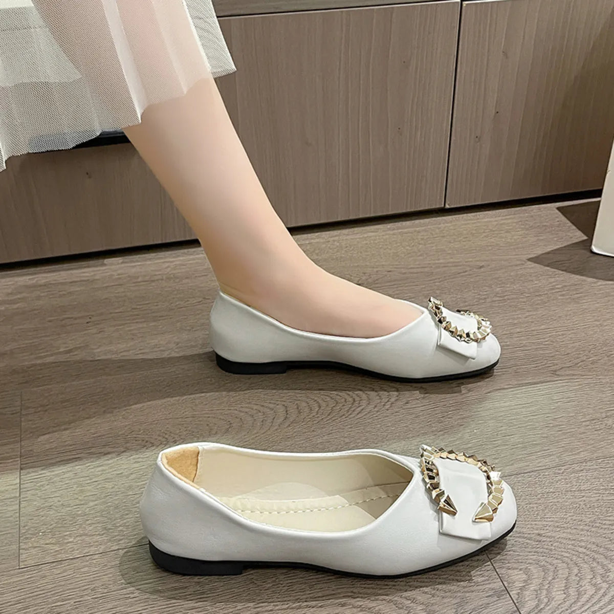 Square Toe Flat Slip-Ons Beige 6eddaab934124494ad5fa107bee5752b-Max-Origin