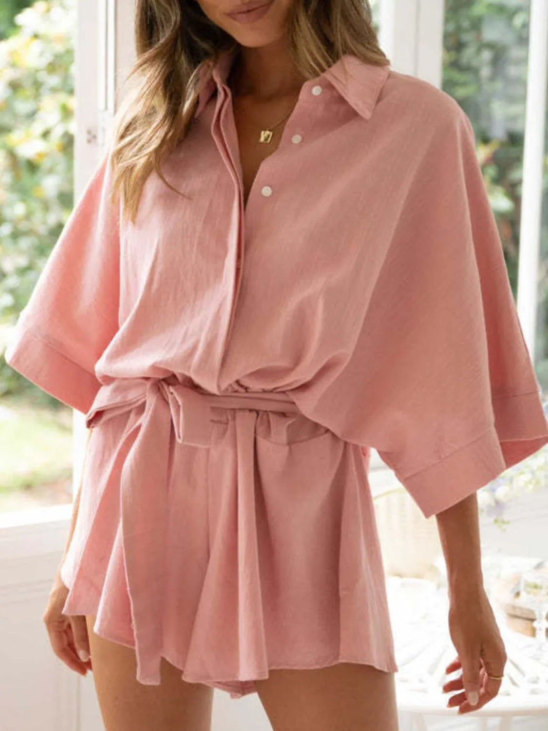 Collared Neck Half Sleeve Romper 6ee6675b-4e8b-4d4d-b869-d7e55fbacdc1-Max-Origin