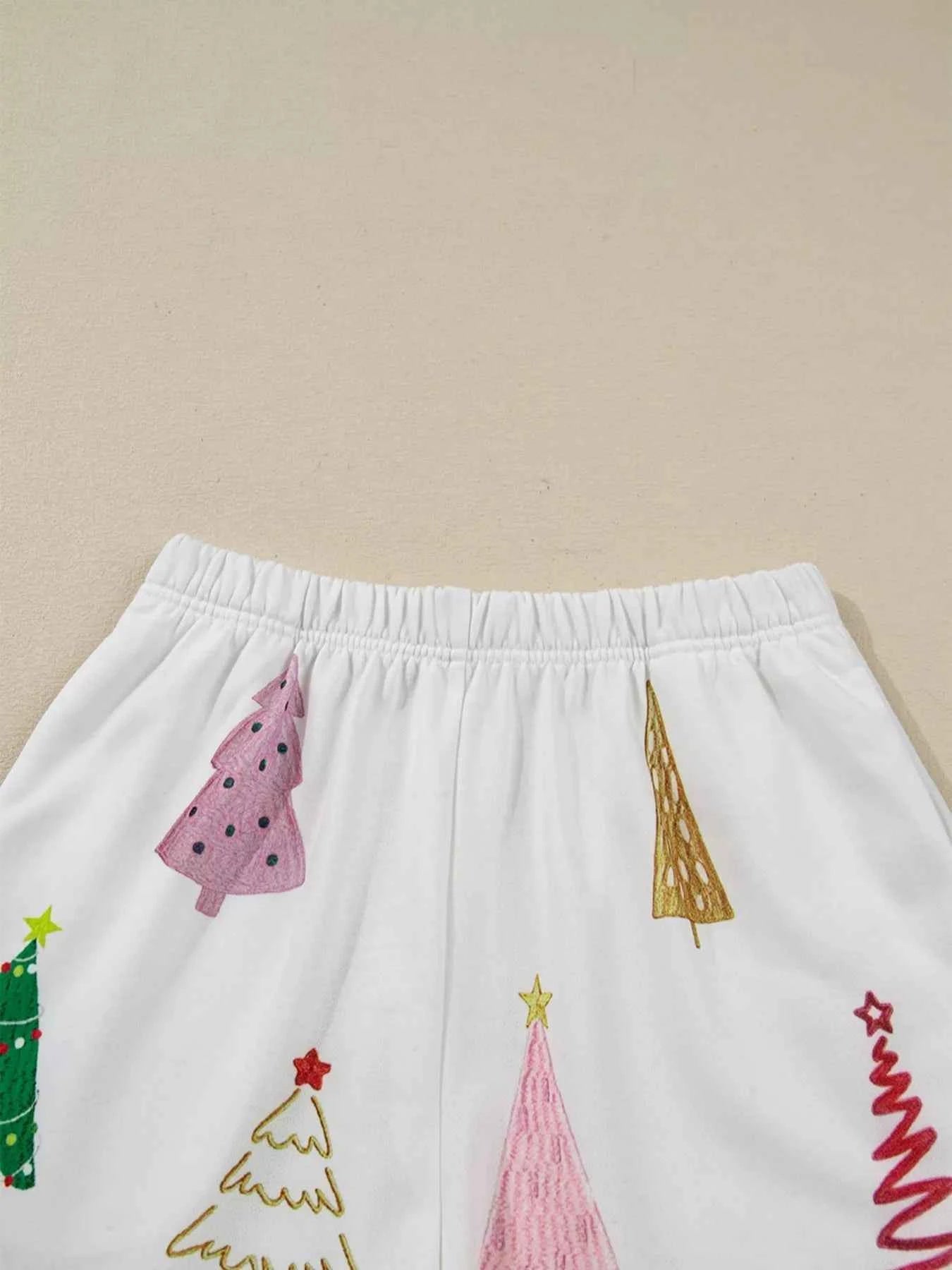 Christmas Tree Round Neck Top and Shorts Set 6ef1799b08c4418eb1a1c4af3706aa7e-Max-Origin