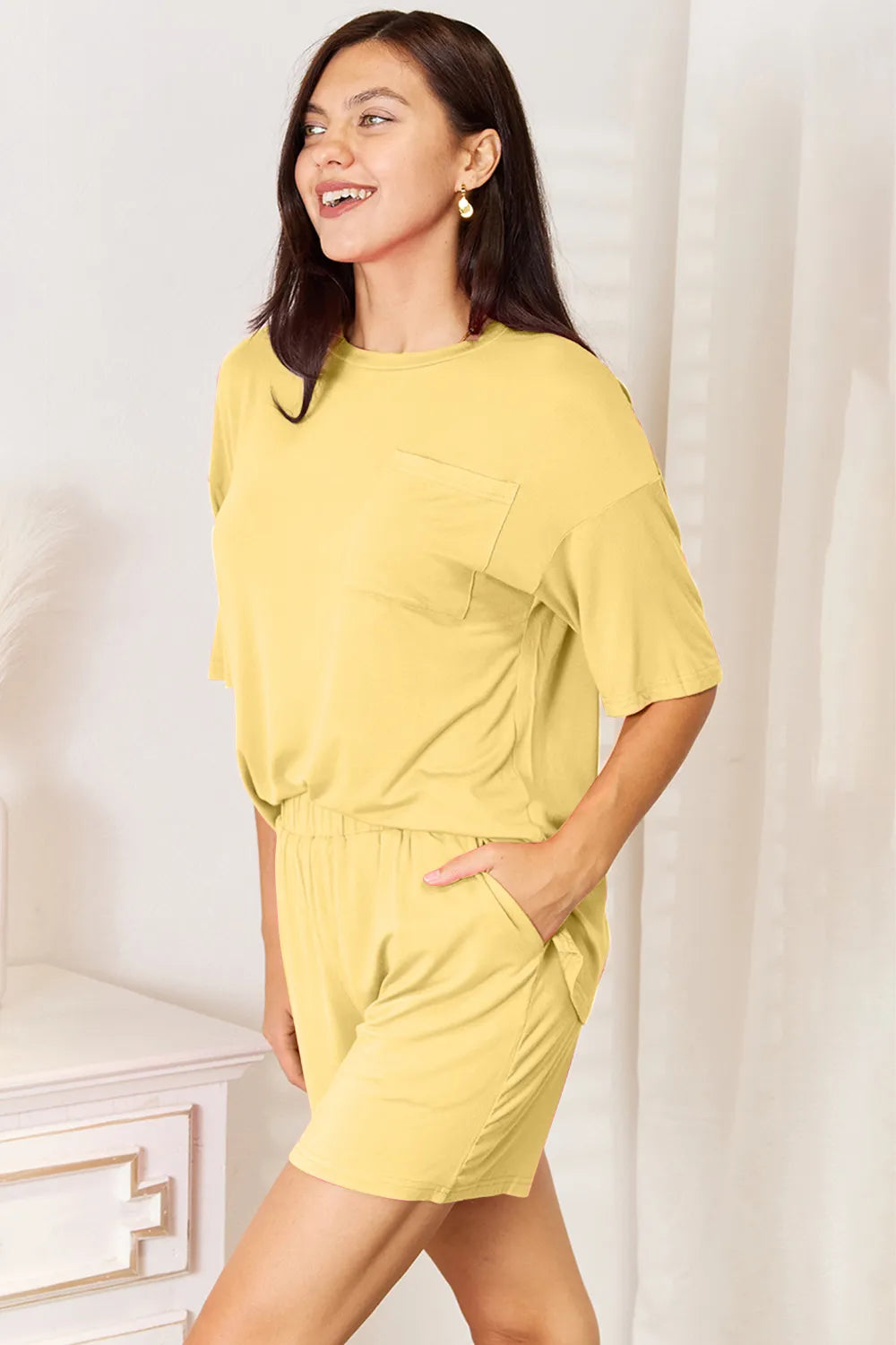 Basic Bae Bamboo Full Size Round Neck Drop Shoulder T-Shirt and Shorts Set 6efd9fa8-f739-4b89-b798-519da52bab76-Max