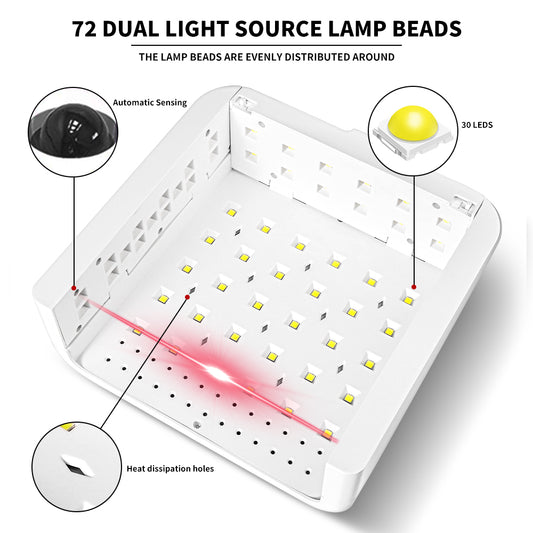UV Led Nail Lamp For Gel Nail ish Press On Nails Curing, Large UV Nail Light Curing Nail Dryer With Nail Arm Rest For Nail Art Nail Technician Salon Use 6f146853-333f-43dd-84bc-59e753a4ed64