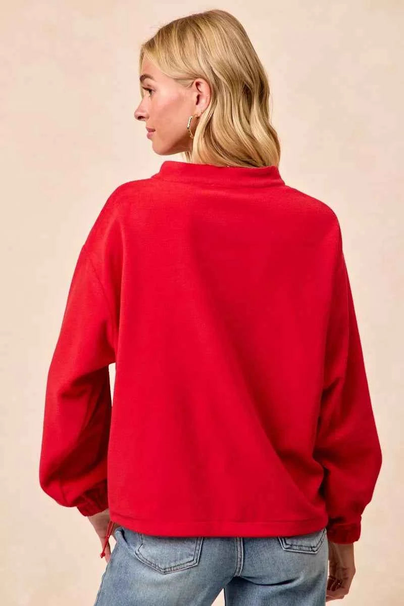 Christmas Theme Fleece Buttoned Top with Pockets 6f2d46c5a01b4977903362e41249454d-Max-Origin