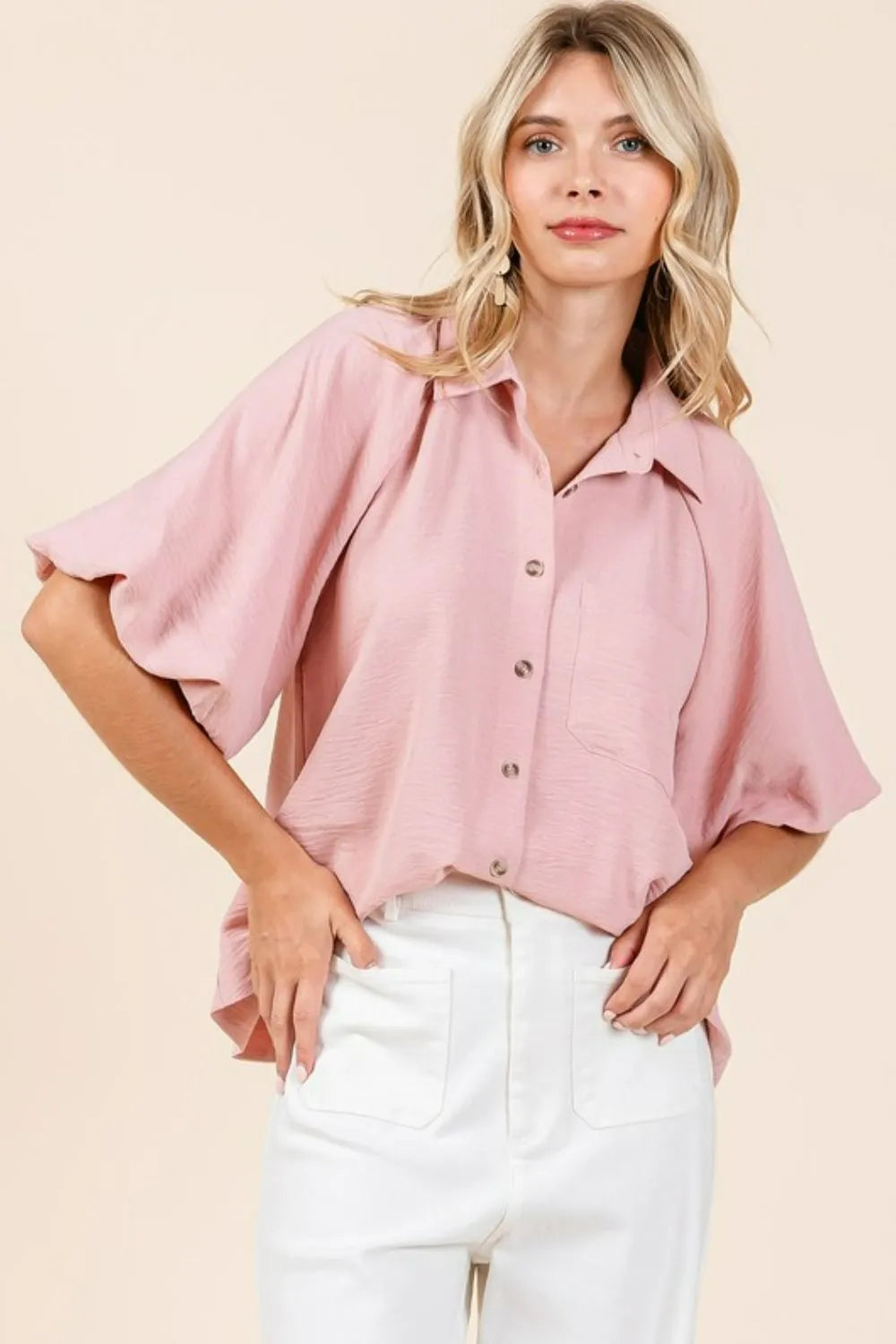 Mittoshop Airflow Short Bubble Sleeve Button Down Shirt 6f406031-e8d8-42fb-b6cd-0f4ddd49b1d5-Max