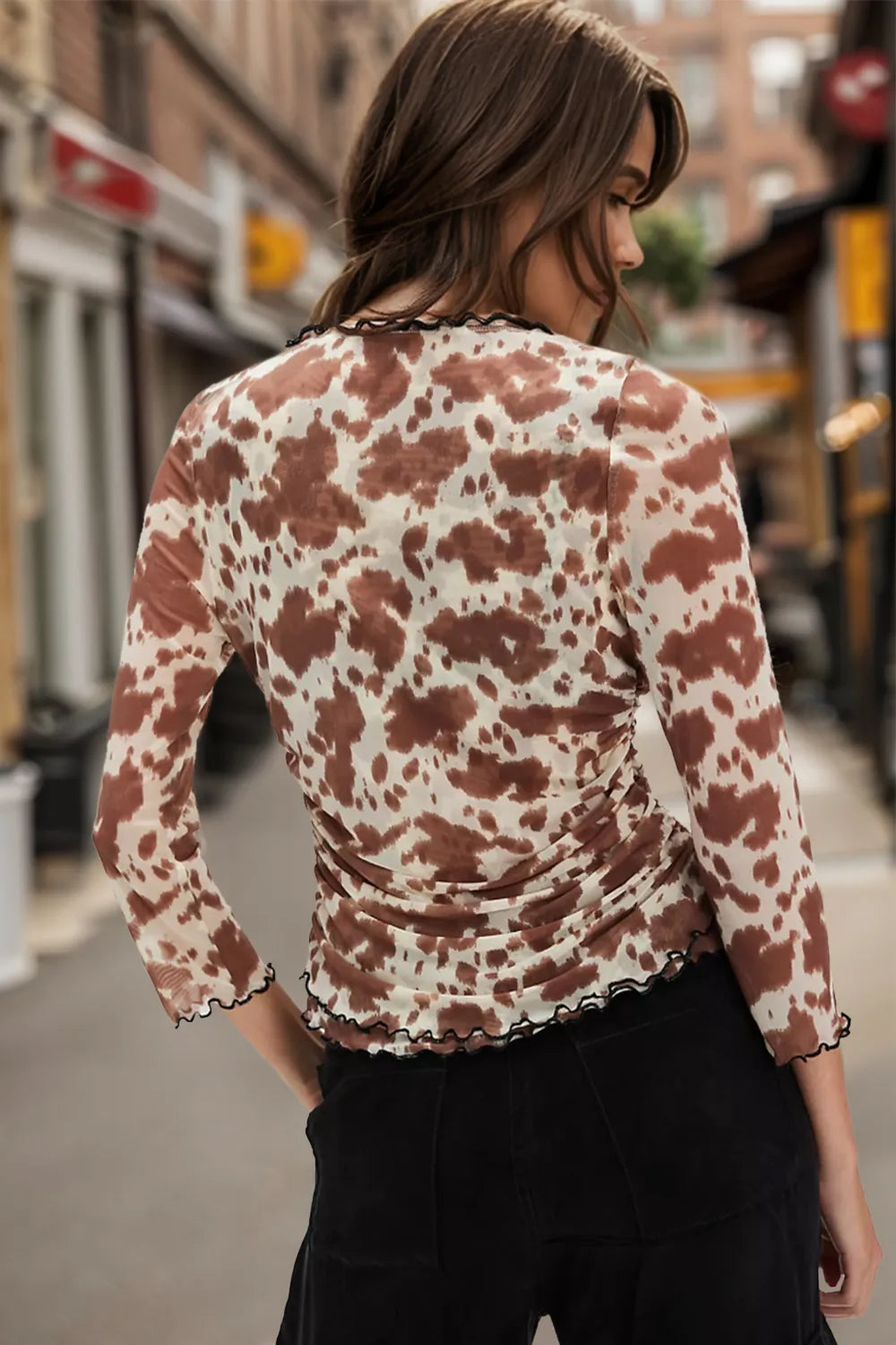 Oh Full Size Animal Print Button Down Plunge Top 6f44d996-2e9e-4d81-833a-12737102beef-Max
