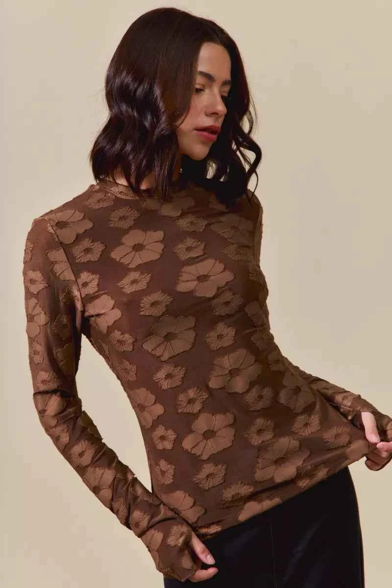 SO ME Stretched Jacquard Casual Tops with Thumb Opening 6f76c06314c54998b27fa755e9715c02-Max-Origin