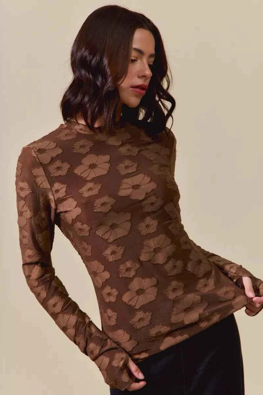 Stretched Jacquard Casual Tops with Thumb Opening 6f76c06314c54998b27fa755e9715c02-Max-Origin