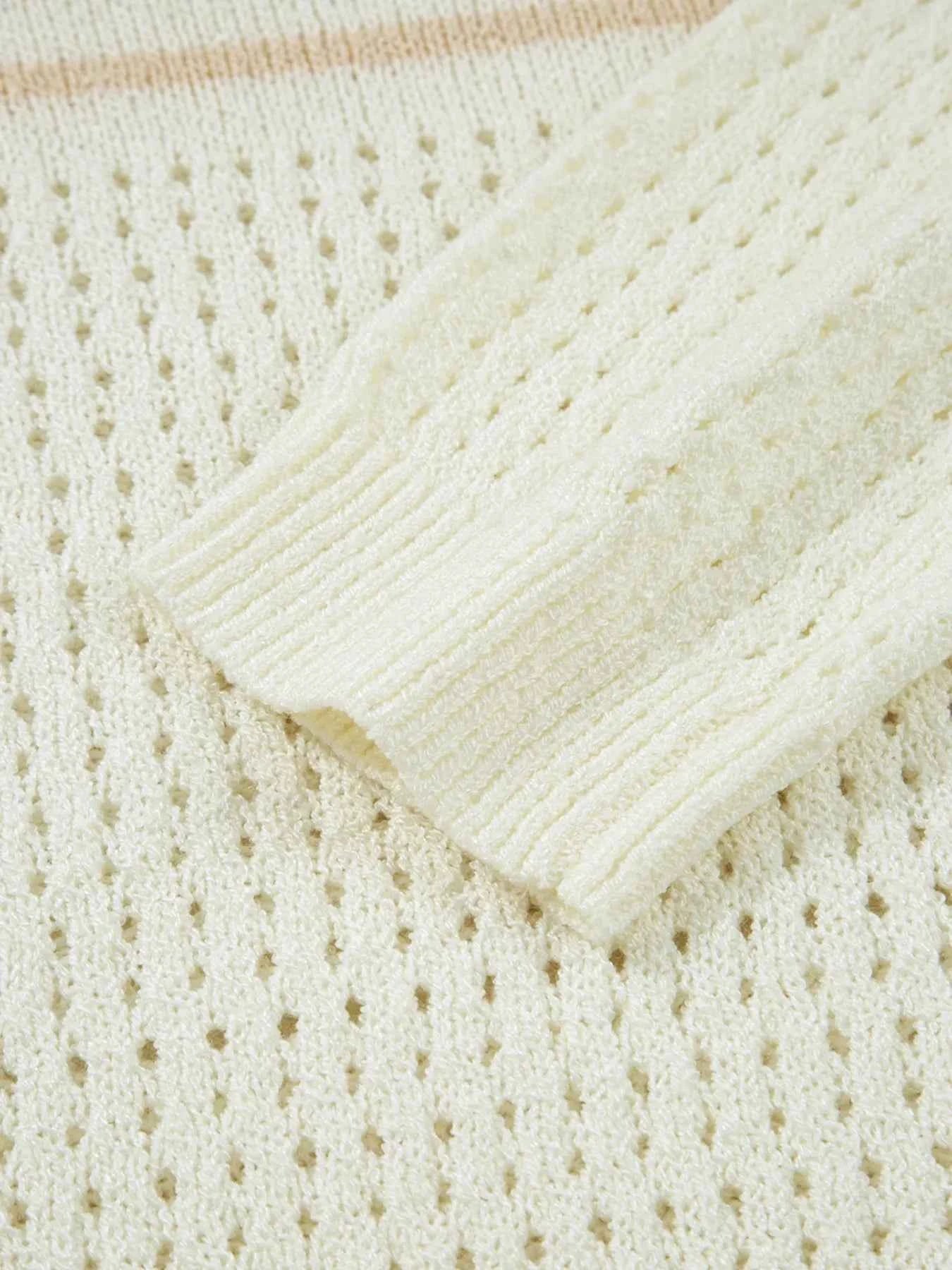 BEACH Hollow Out Knitted Lightweight Dolman Sweater