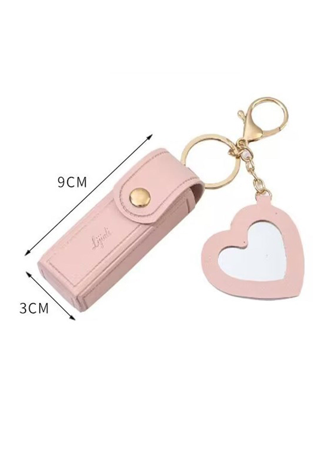 Apricot Pink Portable Lipstick Pocket Heart Decoration Keychain 6f8c3cd20f08594d