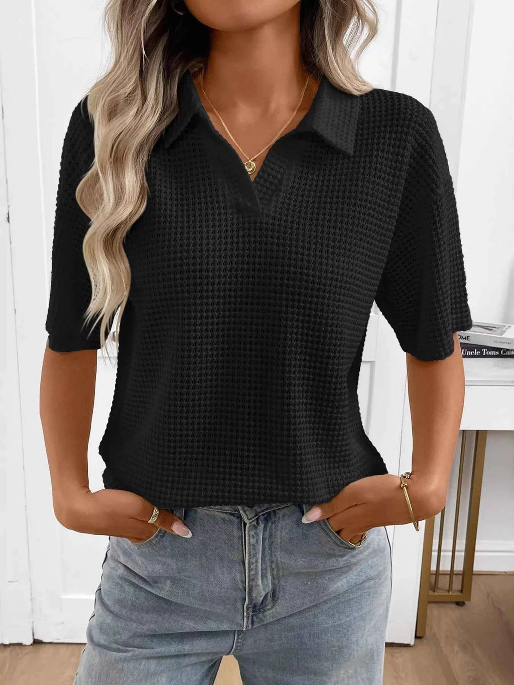 Striped Knit Short Sleeve Top 6fa3d0c1cc3e477f919dba2b968a502e-Max-Origin