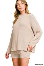 Zenana Round Neck Knit Top and Shorts Sweater Set 6fa955e3b59d469eb97d71c34973fe23-Max-Origin