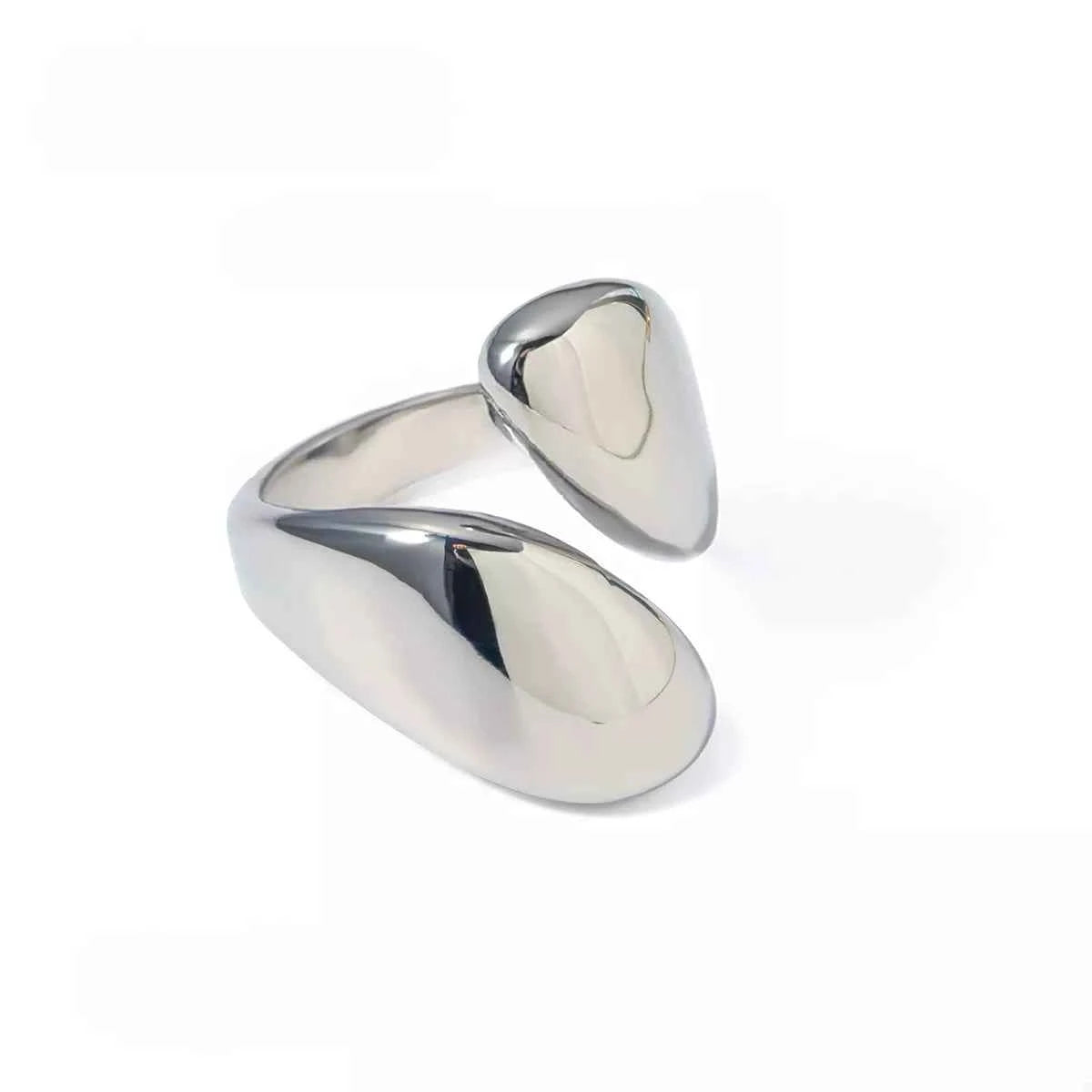 Stainless Steel Bypass Ring Silver onesize 6faff9aa-8bcc-4763-8bfa-d42a0540203b-Max-Origin