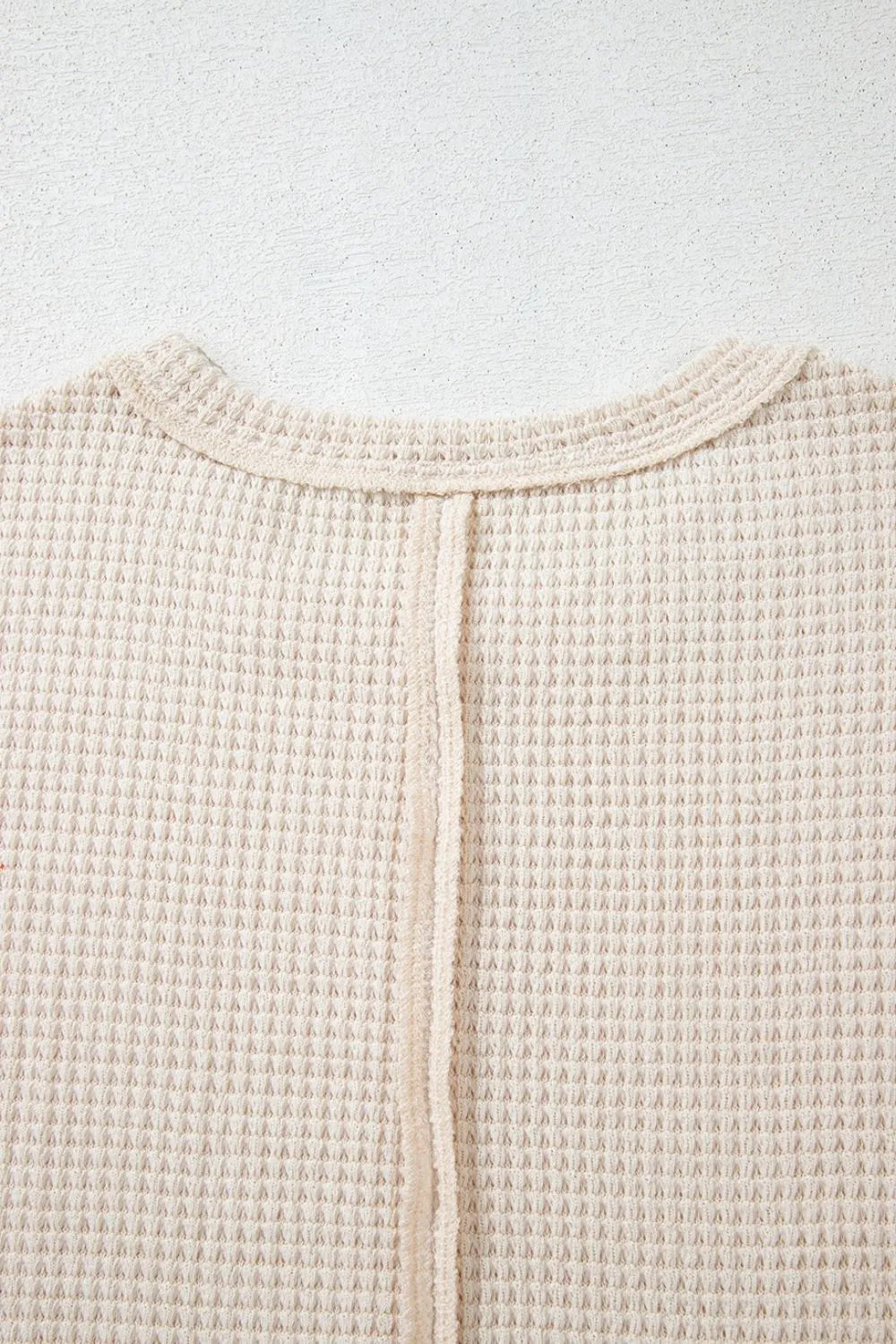 Solid Color Textured Seamed Short Sleeve Top 6fbf7951-5cd8-495f-9654-e9bfc84d8d92-Max-Origin