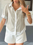 Striped Button-Down Short Sleeve Shirt 6fc44a60-c7fe-44cb-a2cd-97b1645e39ad-Max