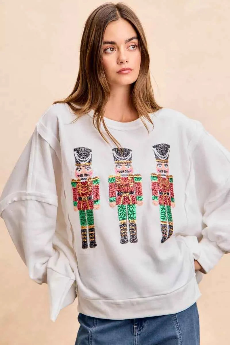 BiBi Christmas Sequin Nutcrackers Embroidery Sweatshirt 6fca41db2bae496d8b0153fad46c0f4e-Max-Origin