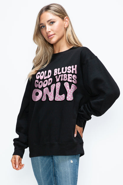 Simply Love Full Size Letter Graphic Round Neck Long Sleeve Sweatshirt