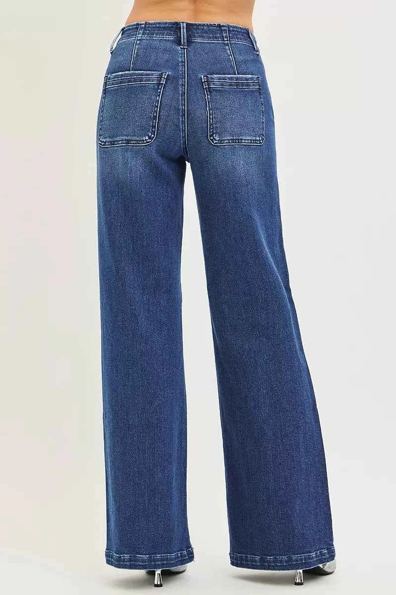 RISEN High Rise Wide Leg Slanted Pocket Jeans 6fdcb7988671464b8326b972a381359e-Max-Origin