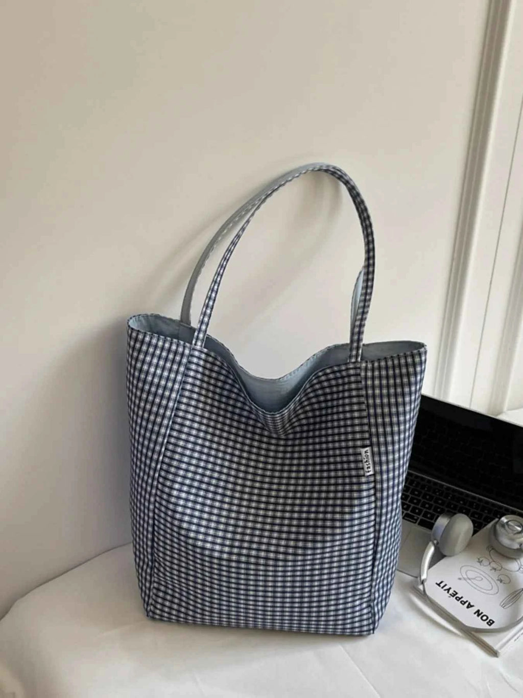 Plaid Pattern Tote Bag 6fea9ffd6e2643b58390a8ea1219f03c-Max-Origin
