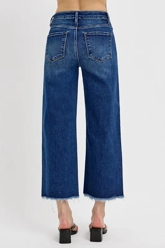 RISEN Raw Hem Wide Leg Attached Buckle Jeans 6fec559e-a647-4296-832f-c417c4dd6ace-Max