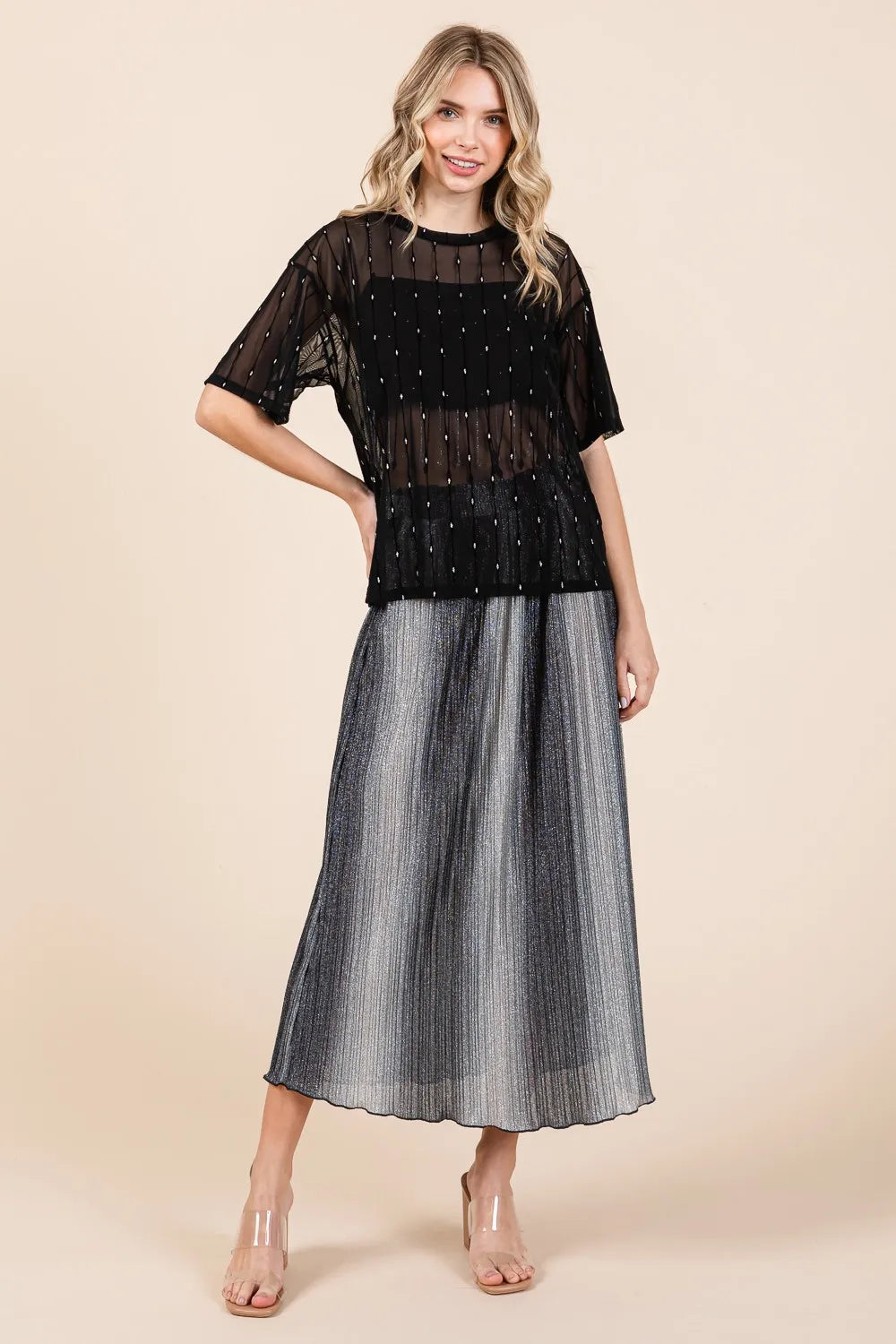 GeeGee Round Neck Drop Shoulder Mesh Glitter Top 6ff104f7-79d6-4afc-804b-408f58f21cd7-Max