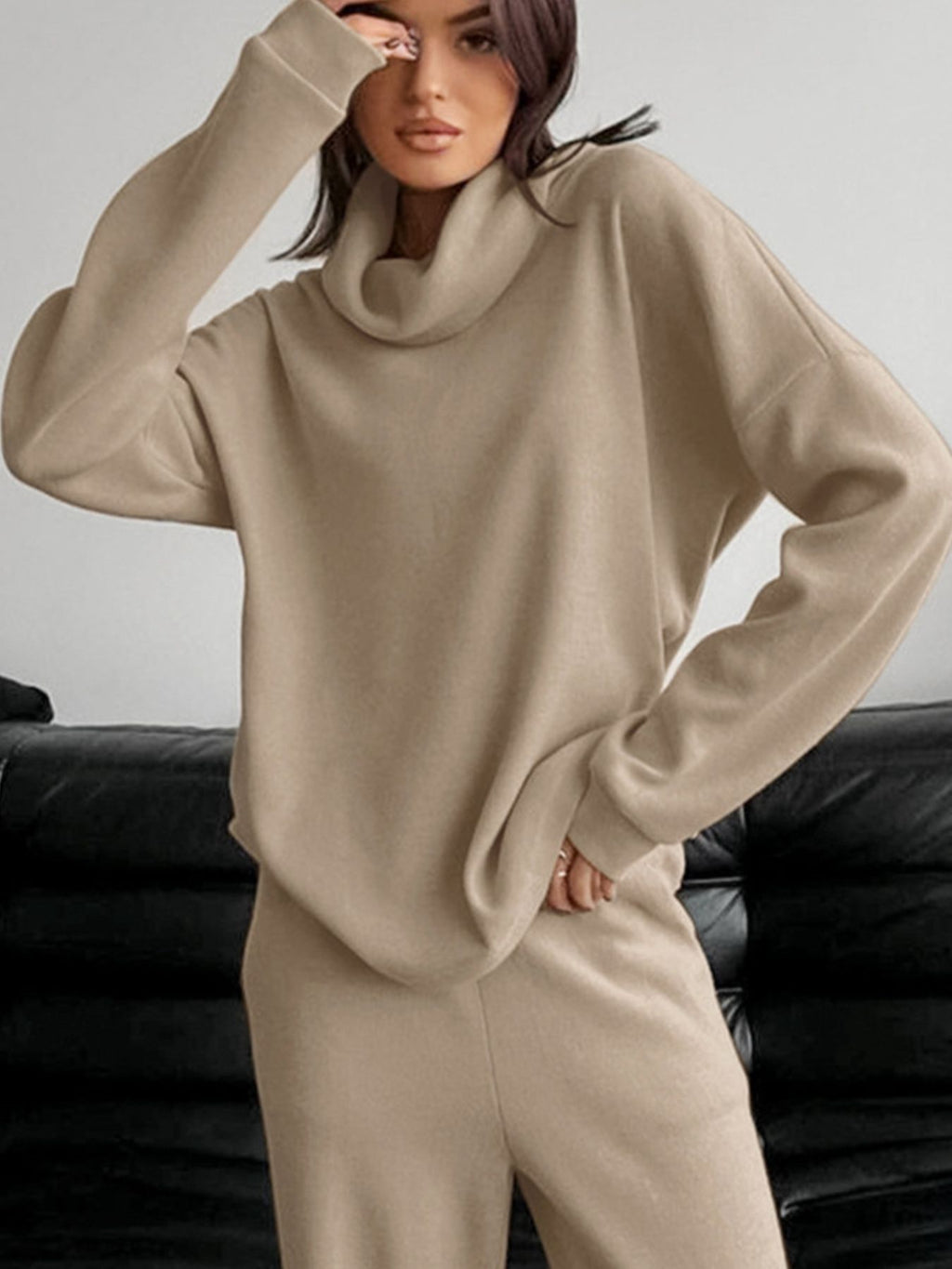 Turtleneck Long Sleeve Top and Pants Set 6ff27074-f7f6-4865-913b-a84354352be5-Max