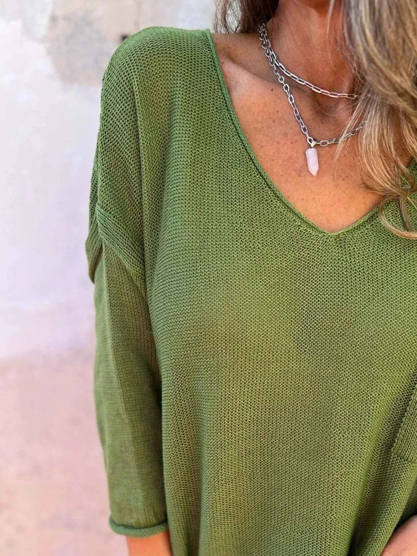Full Size Casual V-Neck Knit Sweater Plus Size 6ff8a4ea-592b-4407-a6b5-eb27b3fd0a8d-Max-Origin