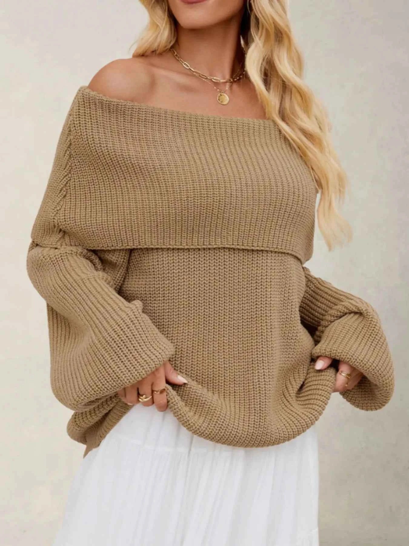 Fold-Over Collar Long Sleeve Sweater 6ffca515-636c-404f-8574-0243da8d027c-Max-Origin