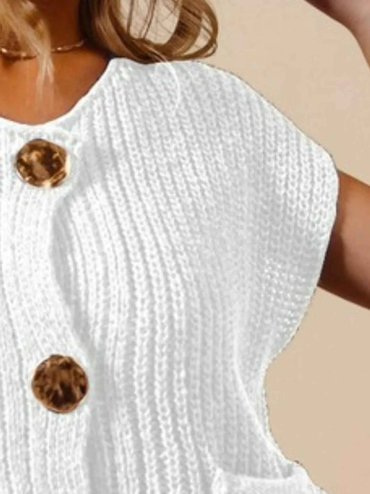 Big Metal Button Front Sweater Vest 7012472c-23a8-42f4-93fa-5cd43f37c2ff-Max-Origin