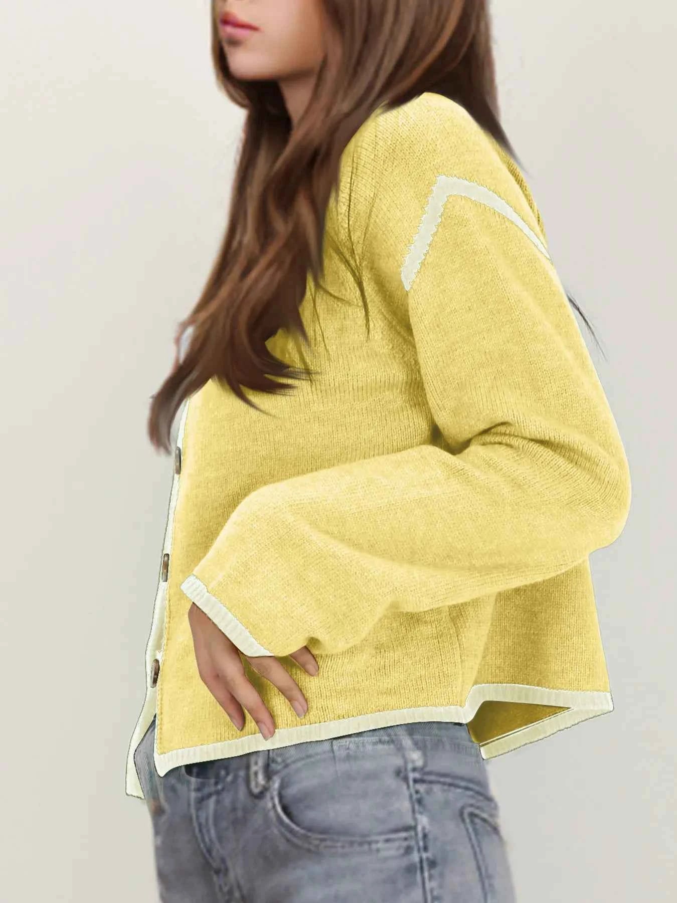 Button-Front Cardigan with Contrast Trim 701619bfd0ef4161aec15eac2b2de402-Max-Origin