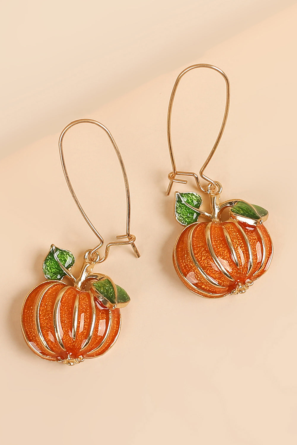 Orange Pumpkin Halloween Drop Earrings Orange ONE SIZE Alloy 701c5854236742fe