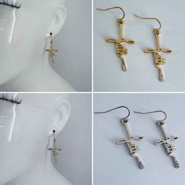 Fish Hook Earrings Faith Cross Design One Size 701e1211-2fd3-456f-81db-1e5ee42a633d