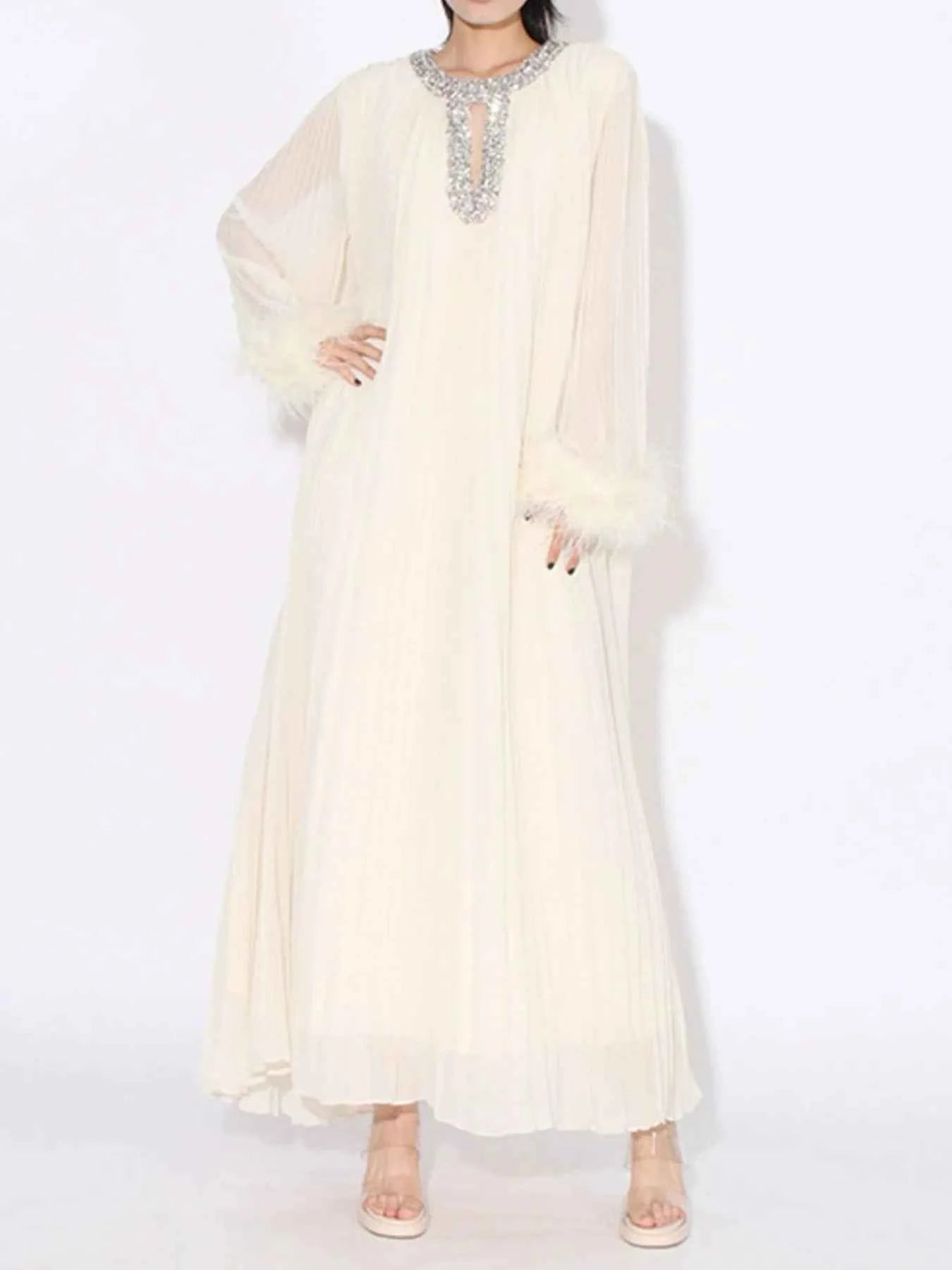 Rhinestone Long Sleeve Maxi Dress Apricot 7022067b-cadc-4a33-a001-aa53aa457a07-Max-Origin