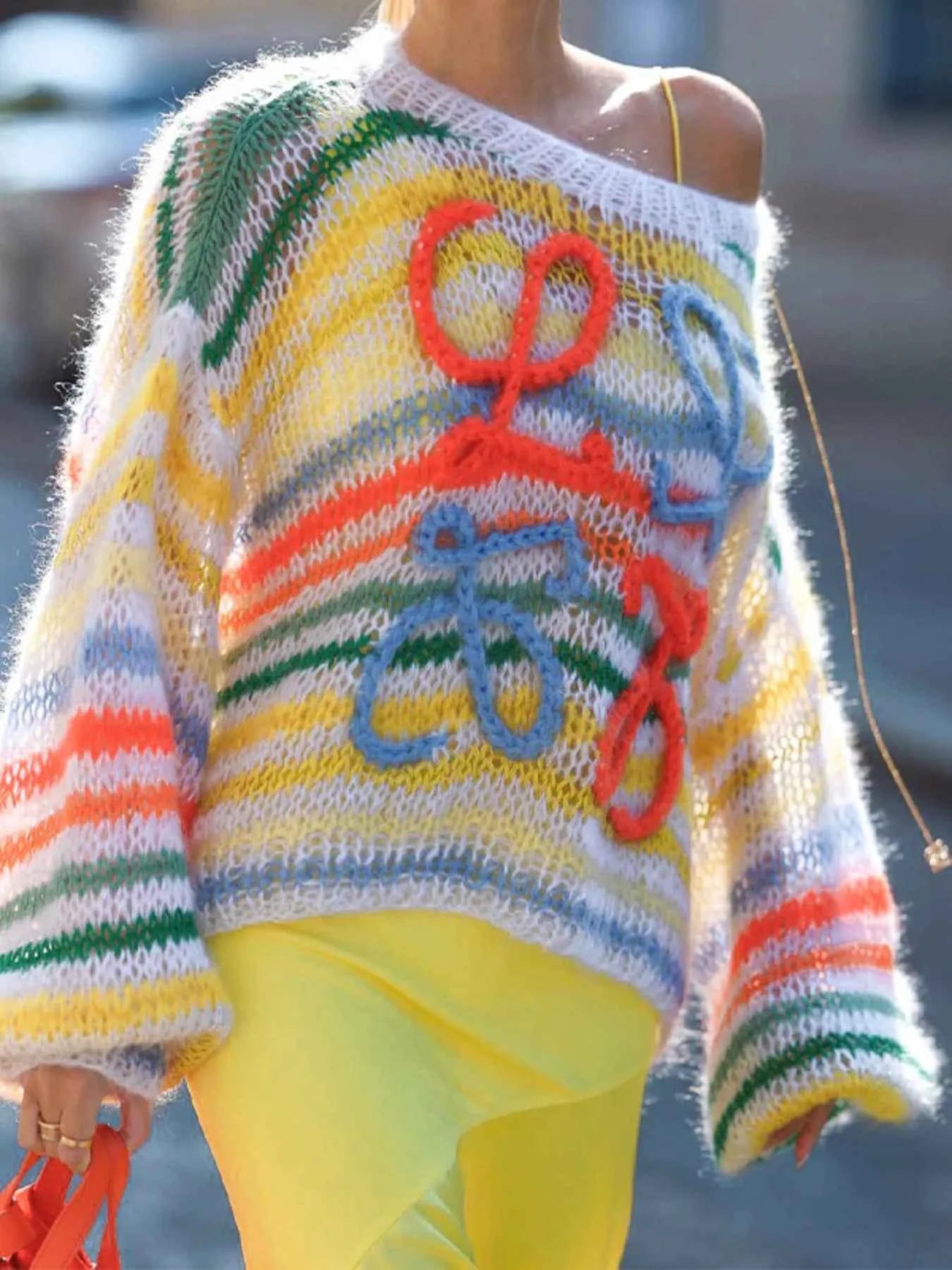 Colorful Abstract Pattern Striped Sweater