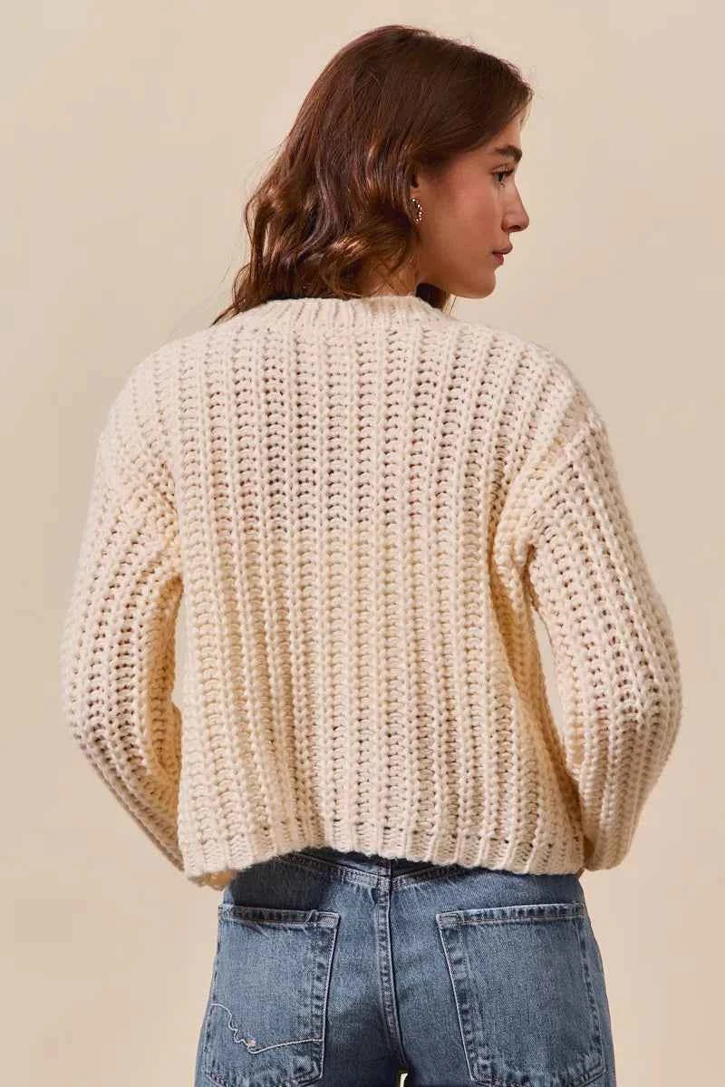 SO ME Metal Button Long Sleeve Chunky Sweater Cardigan 704bcf23eda1414e92556c04d7e4b58d-Max-Origin
