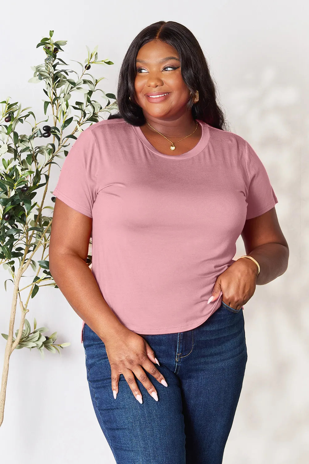 Basic Bae Full Size Round Neck Short Sleeve T-Shirt 704c9117a26b4adaa6f848d28781d758-Max