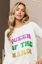 BiBi Queen Of Mardi Glitter Print Mardi Gras Sweatshirt 705394e3-5d1b-409b-bfa5-00b0c30b717b-Max-Origin