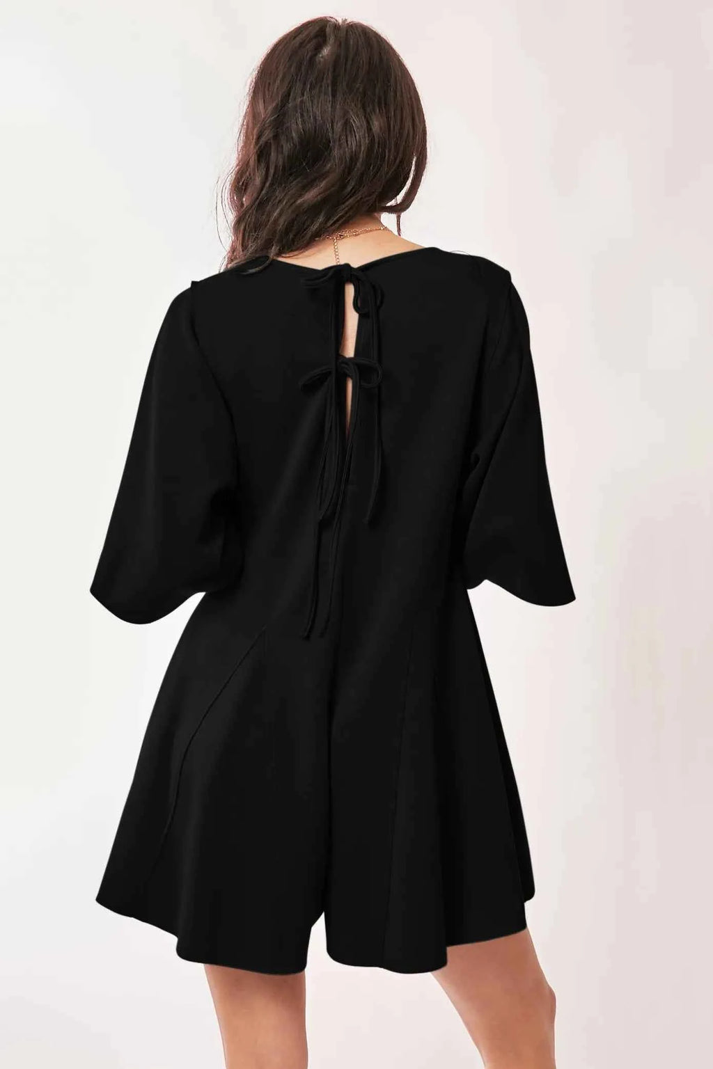 Davi & Dani Solid Draped Sleeve Ties Back Skort Romper 705b119ceeba4fe5a5ac65fef4f30b84-Max-Origin