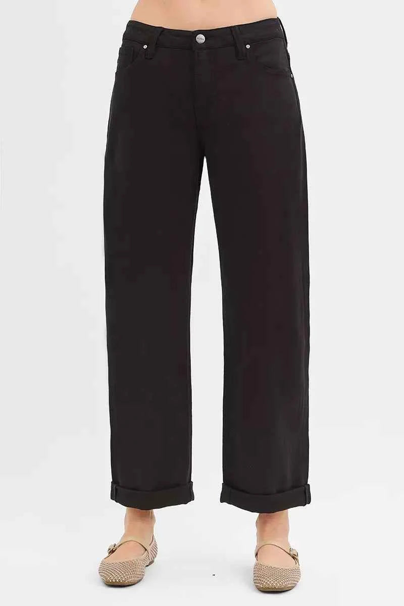 RISEN Tummy Control Mid Rise Ankle Barrel Relaxed Baggy BLACK 7060067e0ba947ffb6f0f3bda6c60663-Max-Origin