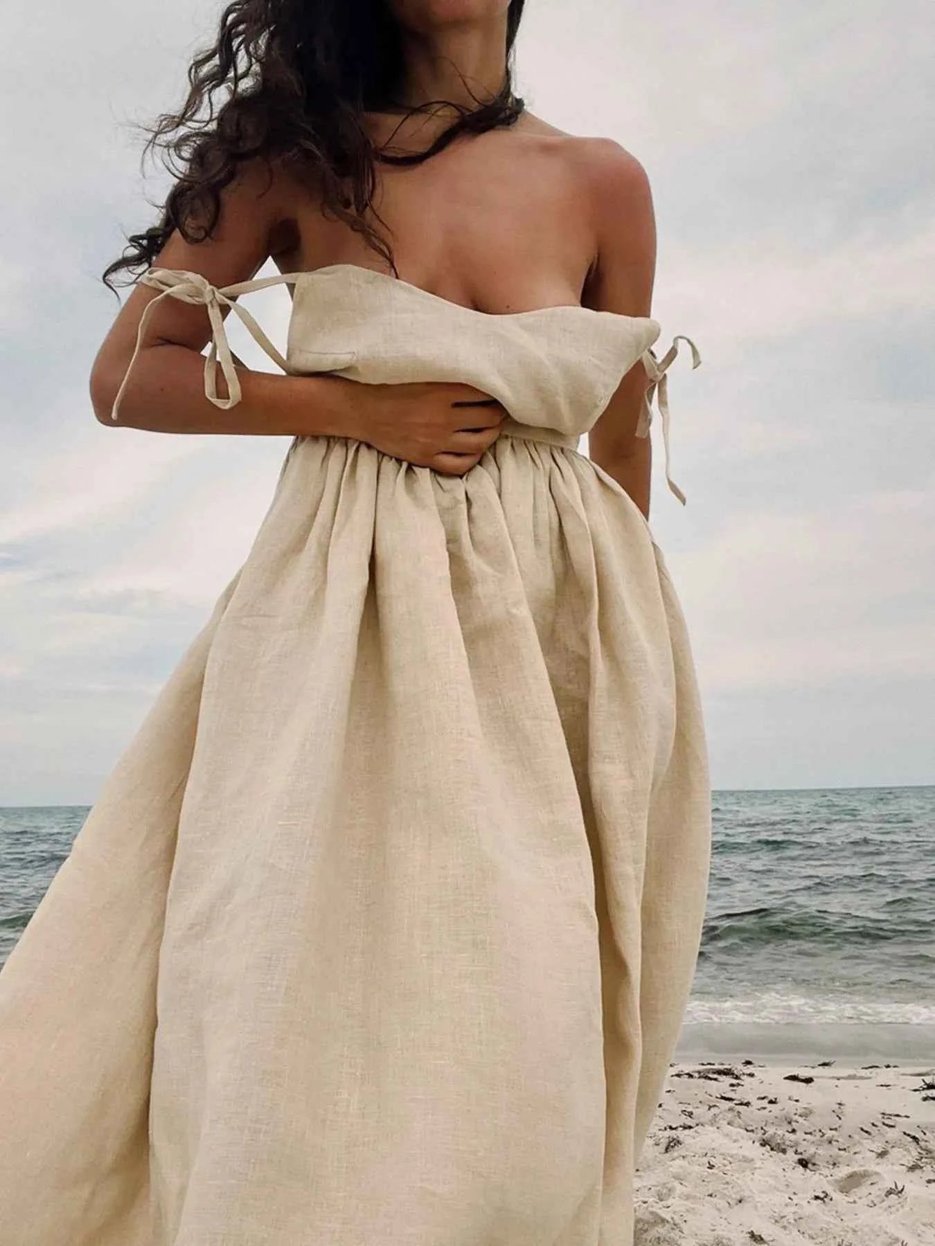 V-Neck Tie Shoulder Maxi Dress 706e5ef1-a169-4571-aac0-3d255539c972-Max-Origin