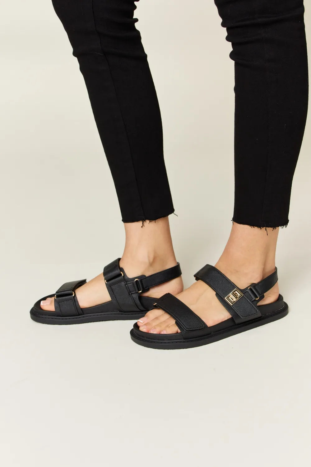 WILD DIVA Velcro Double Strap Slingback Sandals 7076c173-df8f-46da-9b2f-ebfb92892e67-Max